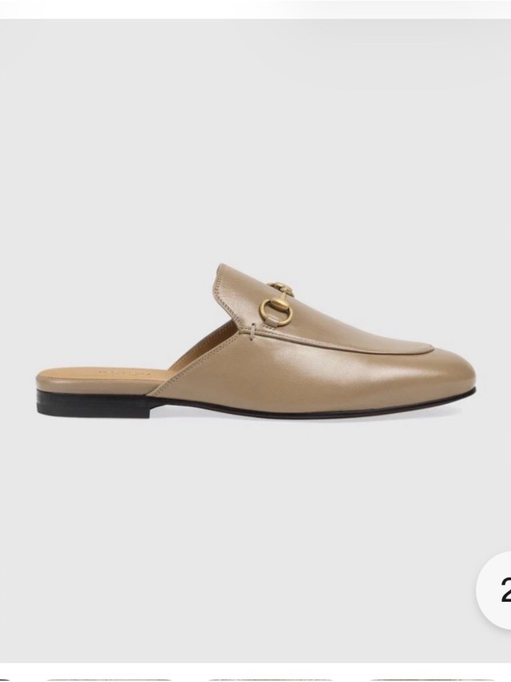 Gucci Princeton Leather Mules Taupe Beige Tan Horsebit Slides Shoes - 39 - Picture 8 of 8
